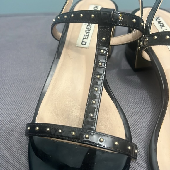 Karl Lagerfeld, Paris women’s block heels, strappy patent leather size 6M - Picture 8 of 16